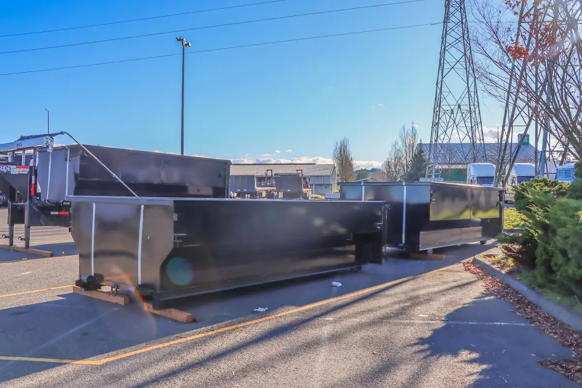 Roll-off dumpster ready for waste disposal at job site for 8 Yard Dumpster Rental in Celina